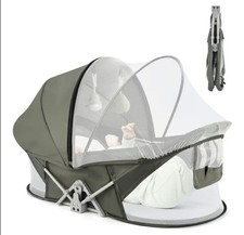 Bedside Bassinet for Baby, Portable Baby Bassinet Travel Bed with Mosquito Net