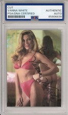 VANNA WHITE WHEEL OF FORTUNE SIGNED PLAYBOY RED BIKINI PHOTO PSA DNA COA AUTO