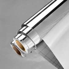 Wallercity Silver Mirror Sticker Peel and Stick Mirrors Wallpaper Self Adhesive