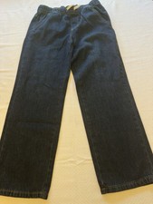 Cat And Jack Youth Boys Blue Elastic Waist Pull-on Drawstring Denim Pants Sz 12