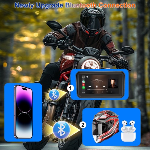 2026 New 6" Ultra-Bright Motorcycle Carplay with GPS Navigation System, TPMS, BT - Picture 4 of 9