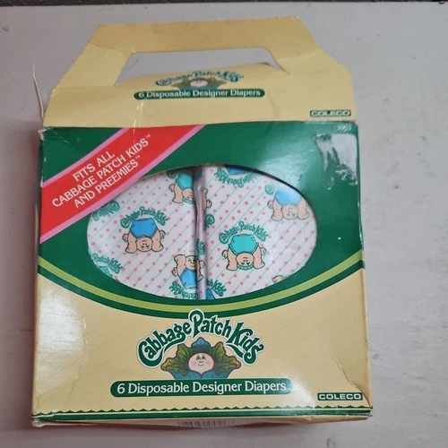 Five. Cabbage Patch Kids, Disposable Designer Diapers, Vintage 1984,