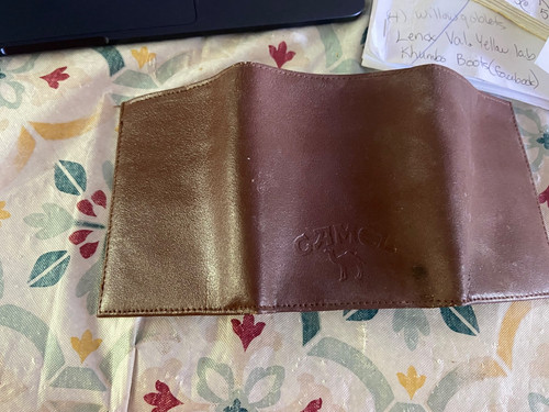 Vintage Camel Cigarette Genuine Brown Leather Trifold Wallet