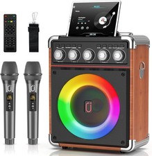 Karaoke Machine with 2 Microphones: HWWR Portable Karaoke Machine for Adults ...