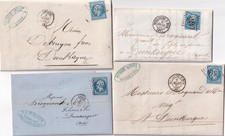 🦬 Lot de 4 Lettres avec N°22 - 20 c Bleu Empire - Différentes oblitérations🦬