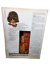 1974 Early Times Kentucky Whisky Vintage Print Ad Christmas Tree Holiday Liquor