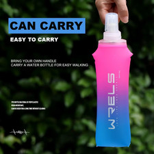 BPA Free Soft TPU Folding Water Bottle Flask Hydration for Running Hiking gyming