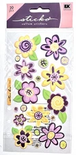 Mini Fabulous Flowers Sticko Stickers Scrapbooking Card Embellishment Journal