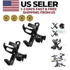 2 Pack No-Screw Bike Water Bottle Holders - Universal  Rotatable Design