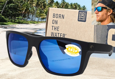 COSTA DEL MAR matte black/blue mirror LIDO polarized 580P