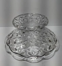 VTG Heisey Clear Glass Pillows Punch Bowl Base Stand Only