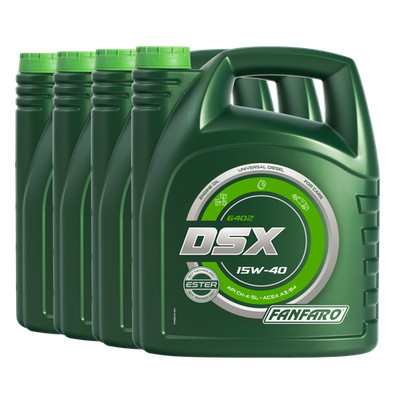 FANFARO DSX 15W-40 Motoröl, ACEA A3/B4, ALLISON C4, API CH-4/SN, 4x5 Liter