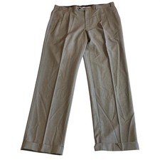 Lauren Ralph Lauren Mens Dress Pants 32x32 Gray Pleated Cuffed Business Casual