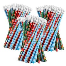 300 Christmas Wooden Pencils With Eraser - Carton Kids Bulk Fun for Office,