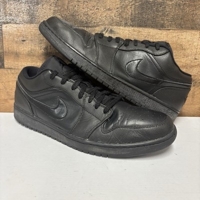 Nike Air Jordan 1 Low Triple Black Leather - Men's Size 13