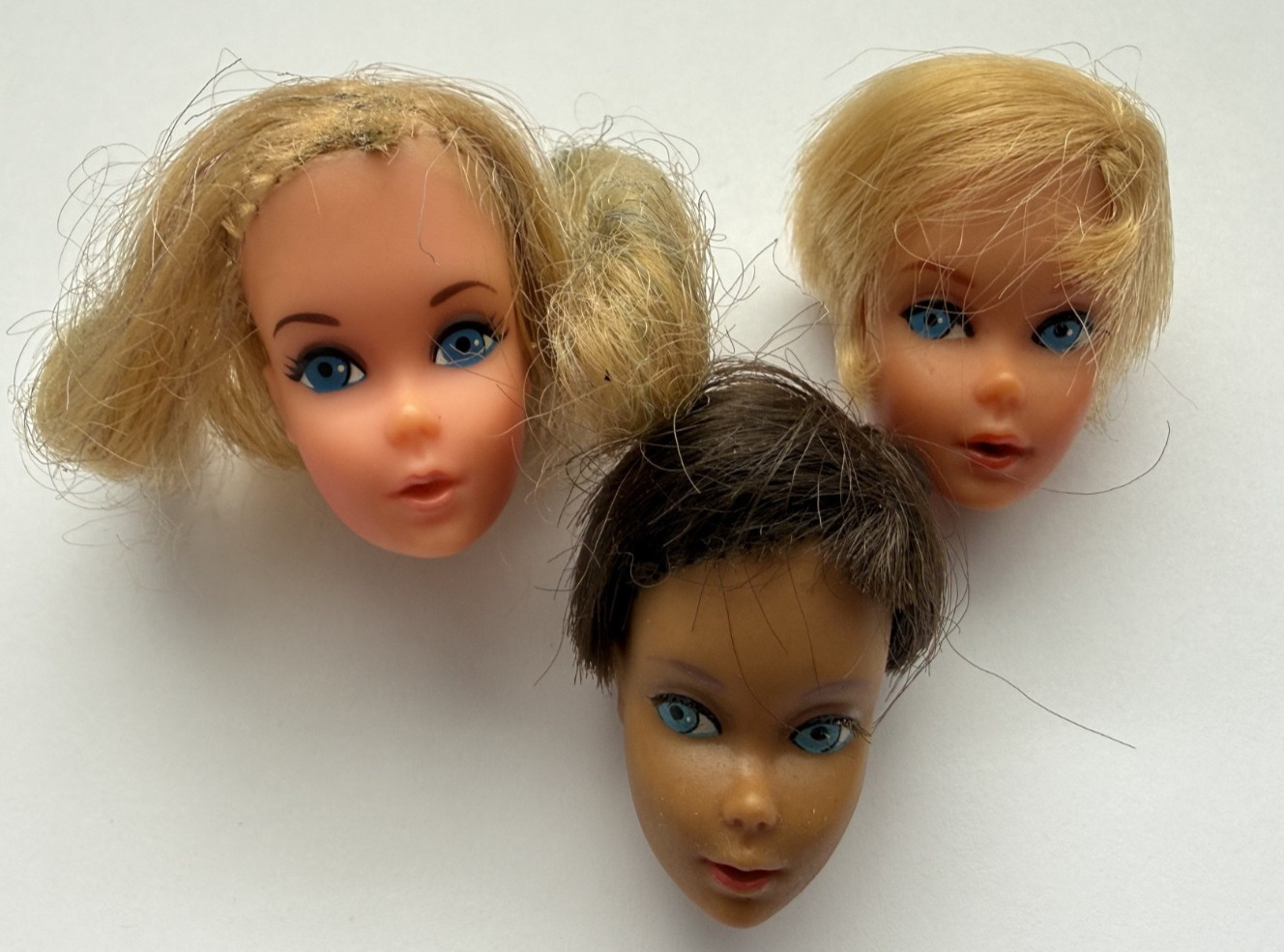 Vtg 1960s Barbie Doll TNT Hair Fair  Brunette Blonde LOT OF (3) HEAD ONLY, Read!