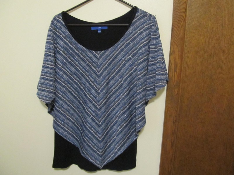 Apt 9 size large teals++/black tank poncho style ladies top