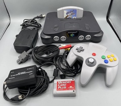 Nintendo 64 N64 Console Bundle OEM Controller Cables 1080° Game TESTED WORKING
