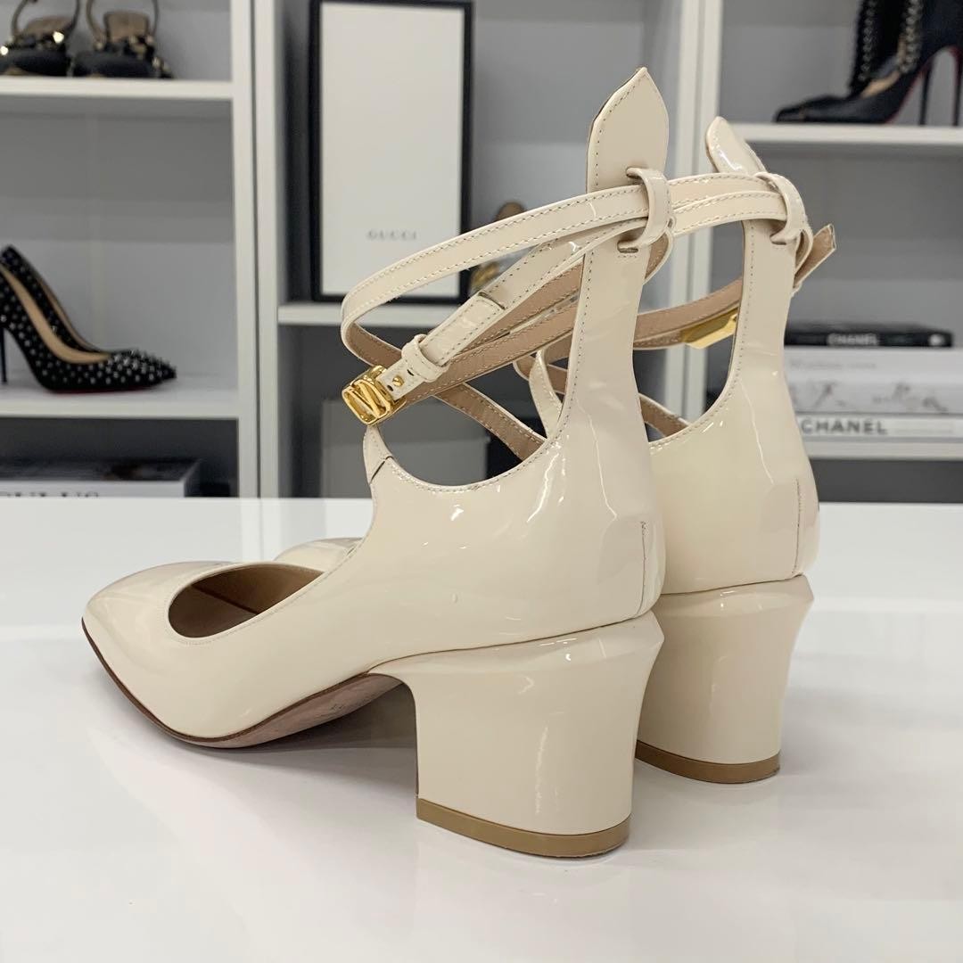 Valentino Garavani Pumps Heel Leather Ivory EU35/US5 116185c thumbnail 5