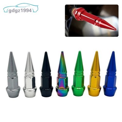 4Pcs Air Dustproof Tire Wheel Stem Caps 45mm Spiked Aluminum Stem Valve Caps