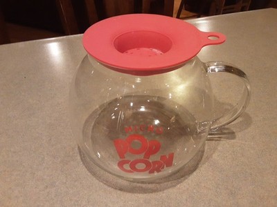 Ecolution 3 Qt Glass Microwave Popcorn Popper & Dual Function Red Silicone Lid
