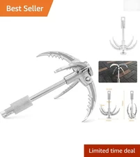Compact Multifunctional Stainless Steel Grappling Hook - Climbing & Anchoring