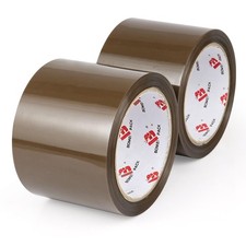 2 Rolls 3 Inch x 55 Yards 2.4mil Brown Packing Tape Heavy Duty Ship Move