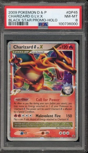 Pokemon Charizard G Lv.X Black Star Holo Promo DP45 PSA 8