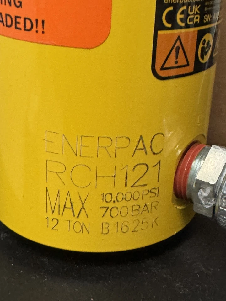 Cilindro hidráulico Holl-O-Ram Enerpac RCH 121 12 toneladas capacidad 1" carrera Foto 2 de 4