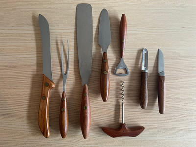 Raadvad skandinavisches Holz Messer & Küchenwerkzeug Set - 8-teilig