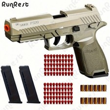 RunRest Soft Bullet Toy Pistol Kit 100 Bullets 12 Shells 2 Mags Foam Blaster Set
