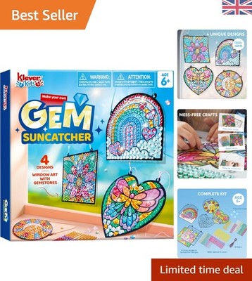 Kreatives Edelsteinmalerei Bastelset für Alter 6-12 - 4 lebendige Sonnenfänger Designs