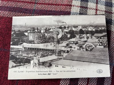 SZENISCHE EISENBAHN ACHTERBAHN POSTKARTE AUSSTELLUNG INTERNATIONAL 1914 LYON FRANKREICH