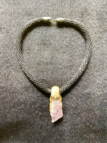 Adina Mills Amethyst On Black Silk Cord
