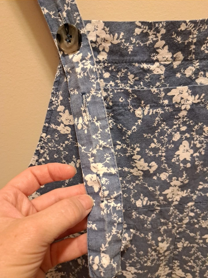 Mono de algodón con estampado de flores azul y blanco para mujer mediano ligero suave Foto 3 de 4