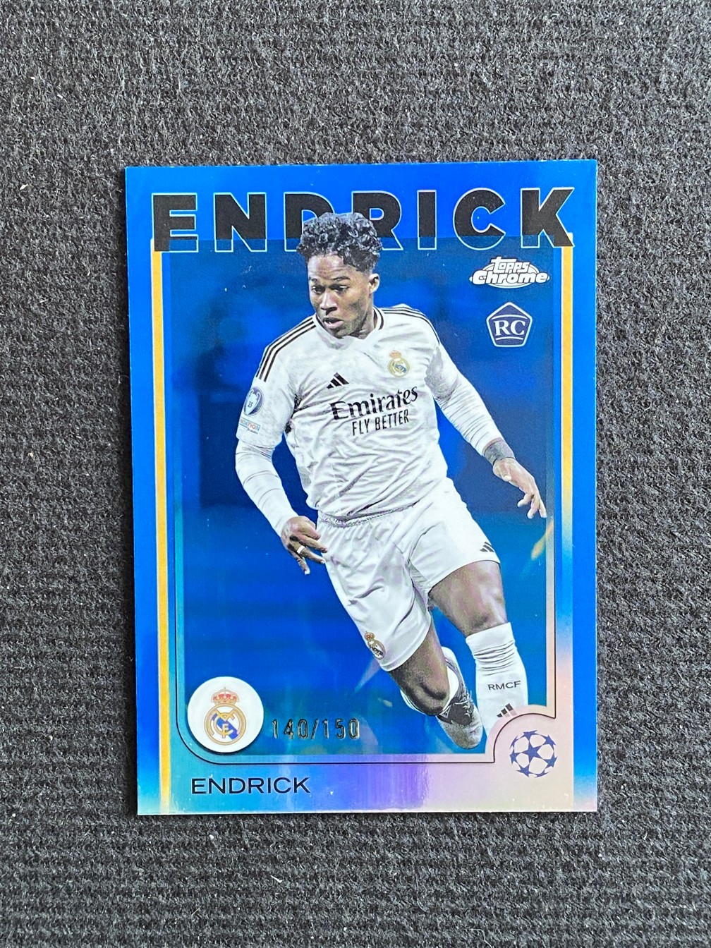 Endrick 2024-25 Topps Chrome UEFA RC Blue /150 #100