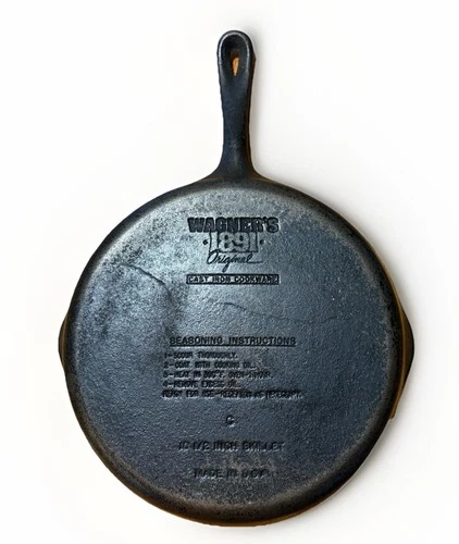 Wagner 1891 Original Cast Iron Seasoned Skillet 10 1/2” Made In USA Double pour