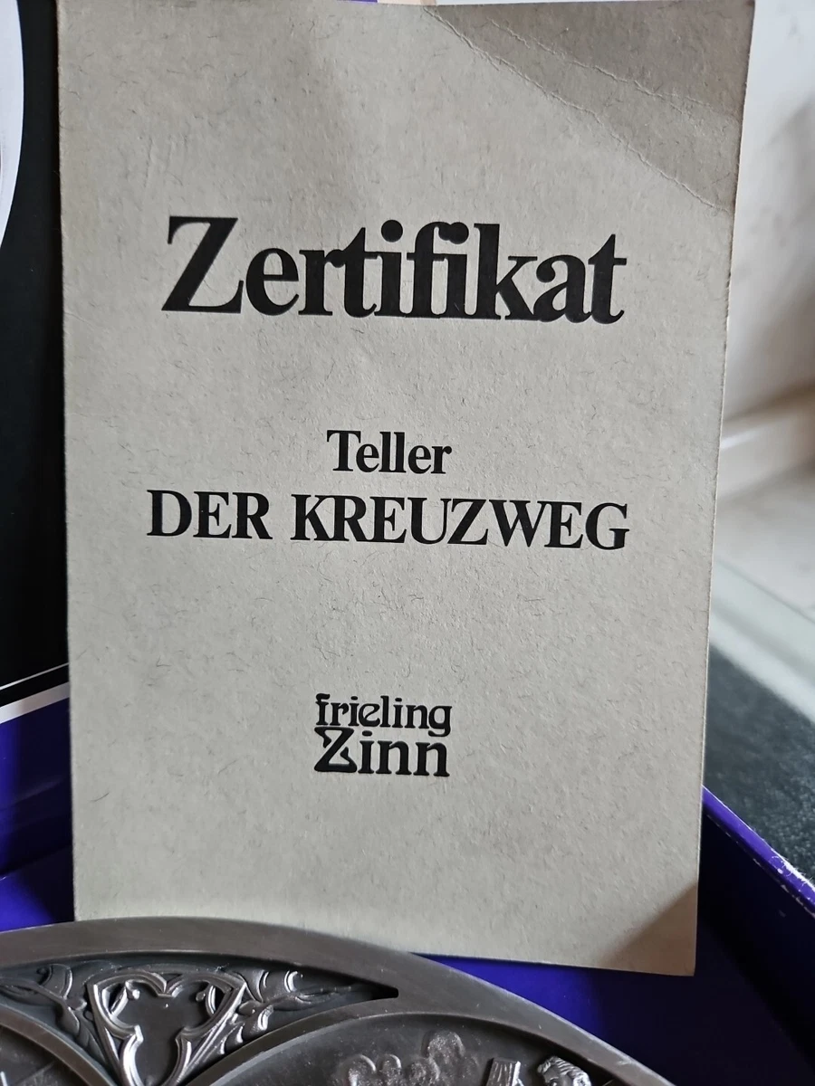 Frieling Zinn-Teller "Der Kreuzweg", Zinngehalt 95%, Durchmesser 32 cm