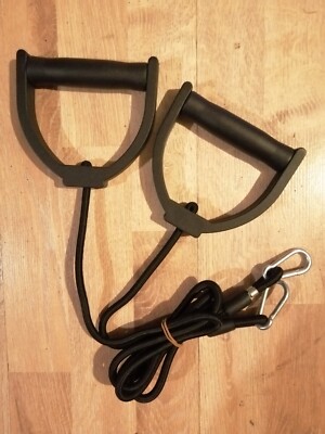 2 Sportseile Expander Stepper Widerstands Bänder Karabiner Gummi Fitnessgeräte
