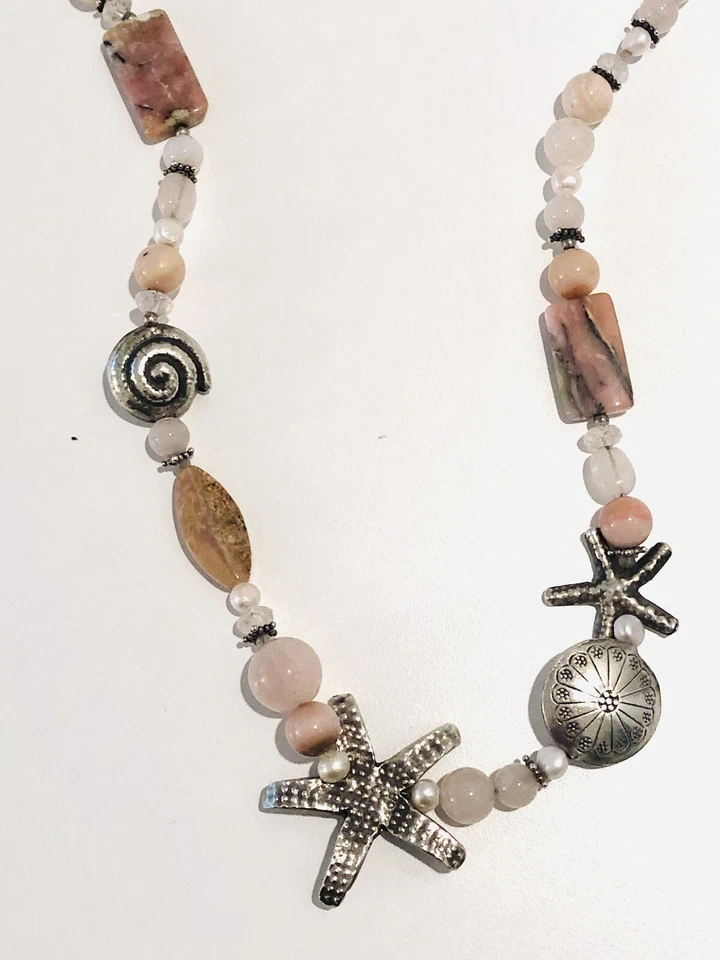 "Collar de plata esterlina de 18"" de diseño de perlas y piedras preciosas AMY KAHN RUSSELL" Foto 4 de 4