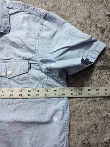 Vans Short Sleeve Button Up Shirt Men's Size Small Blue - Picture 7 of 11