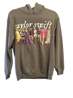 Taylor Swift Eras Tour Gray Pullover Hoodie Sweatshirt Size S Pockets