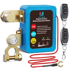 12V 240A Remote Battery Disconnect Shut Off Kill Switch Anti Theft Smart Voltage
