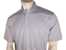 New Holderness  Bourne THE SUTTON Rolling Hills Large Mens Striped Stretch Polo