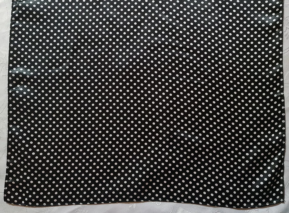 МУЖСКОЙ ШАРФ ВИНТАЖНЫЙ ПОДЛИННЫЙ ГОРОШЕК ЧЕРНЫЙ БЕЛЫЙ АТЛАСНЫЙ ДЛИННЫЙ МУЖСКОЙ - Изображение 2 из 3