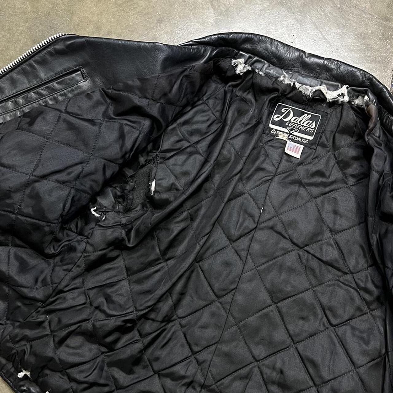 Vintage 80’s Dallas Leather made In USA Motorcycle Biker Jacket Fringe