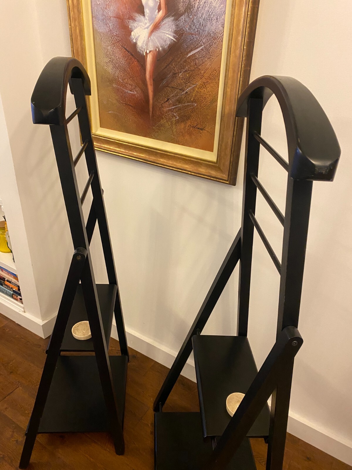 Pair of Folding Black 2Shelf Terence Conran Designed Valet Stands eBay