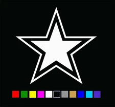 DALLAS COWBOYS Star Vinyl Decal Die Cut Sticker