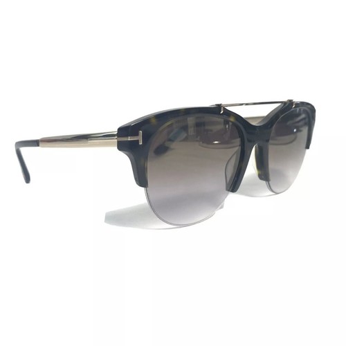 TOM FORD Adrenne tf517 52g Square Mirrored Tortoise Sunglasses Havana Brown 55mm - Picture 2 of 10
