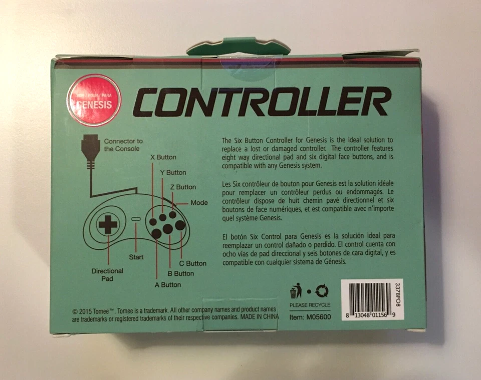Tomee Controller For Sega Genesis System - 6 Digital Face Buttons / Mode Button - Image 2 of 2